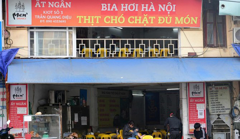 Dog meat restaurant in Hanoi